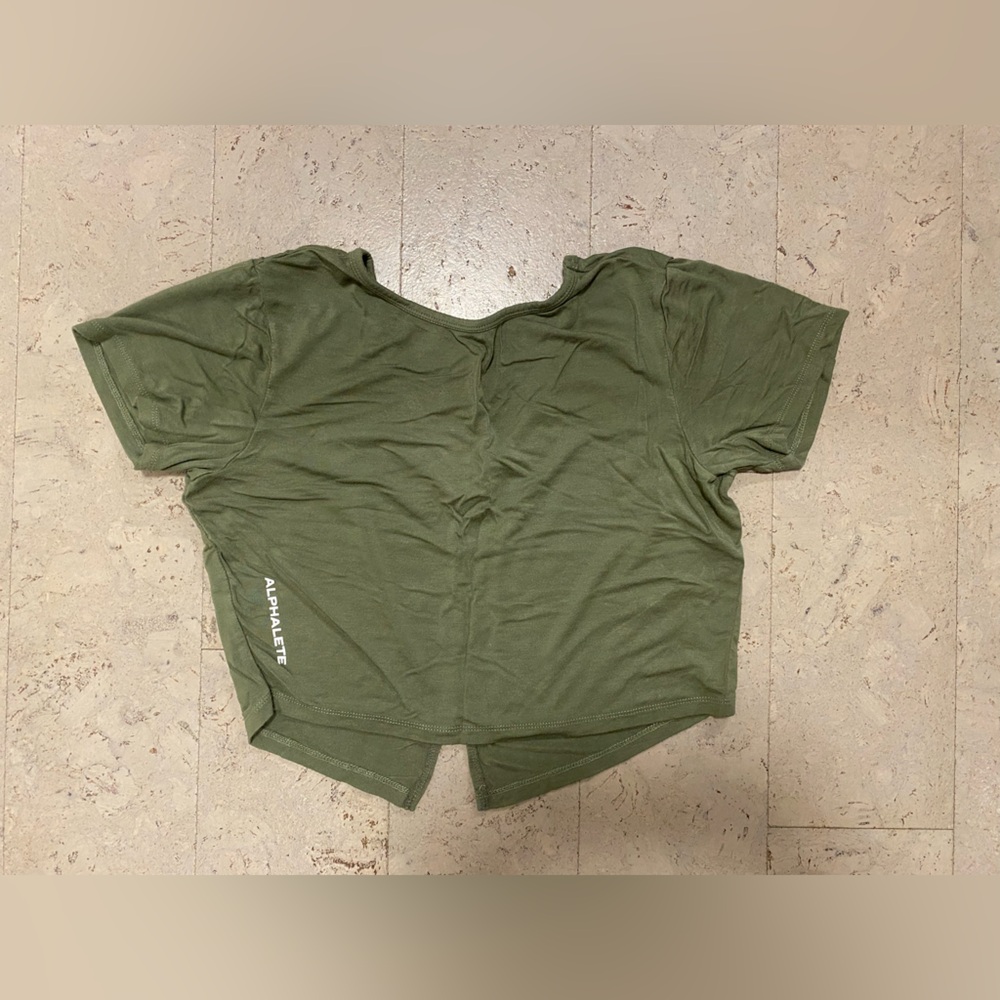 Alphalete Olive Green Crop Aspire Top